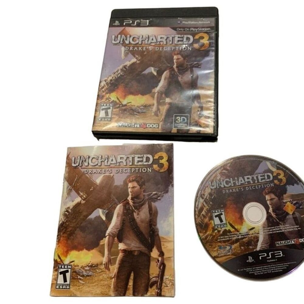 PS3 Game Uncharted 3 Drakes Deception playstation 3 game CLKc